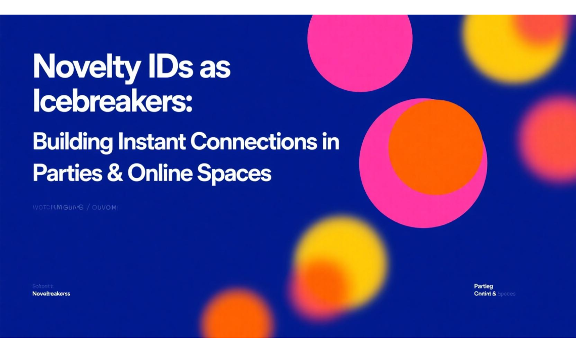 Novelty IDs as Icebreakers: Building Instant Connections in Parties & Online Spaces Novelty IDs as Icebreakers: Building Instant Connections in Parties & Online Spaces