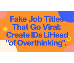 Fake Job Titles That Go Viral: Create IDs Like 'Head of Overthinking.